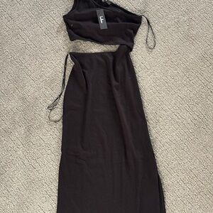 Lulus Spice Things Up Black Cutout Midi Dress